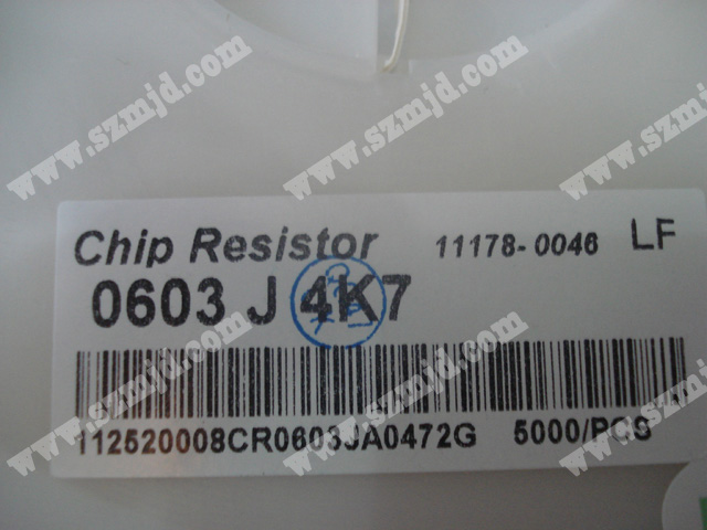 芯片電阻 Chip resistor 0603 J4K7